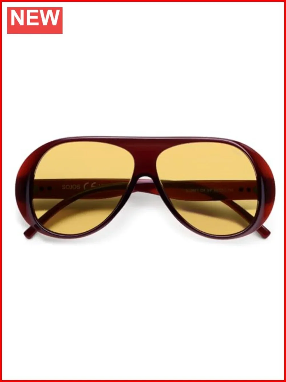 Oversized Square Aviator Sunglasses UV400 Polarized Plastic Frame